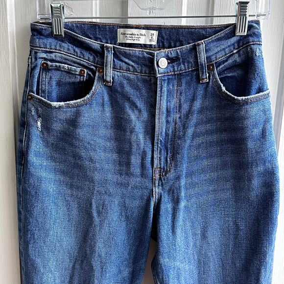 Abercrombie & Fitch Curve Love The Ankle Straight Ultra High Rise Jeans Long - Picture 3 of 9